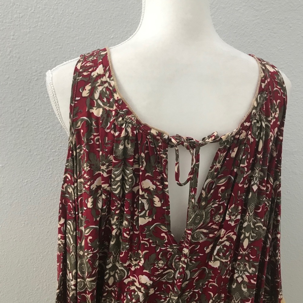 Ciel USA boho lace trim cold shoulder floral tunic - Picture 7 of 8